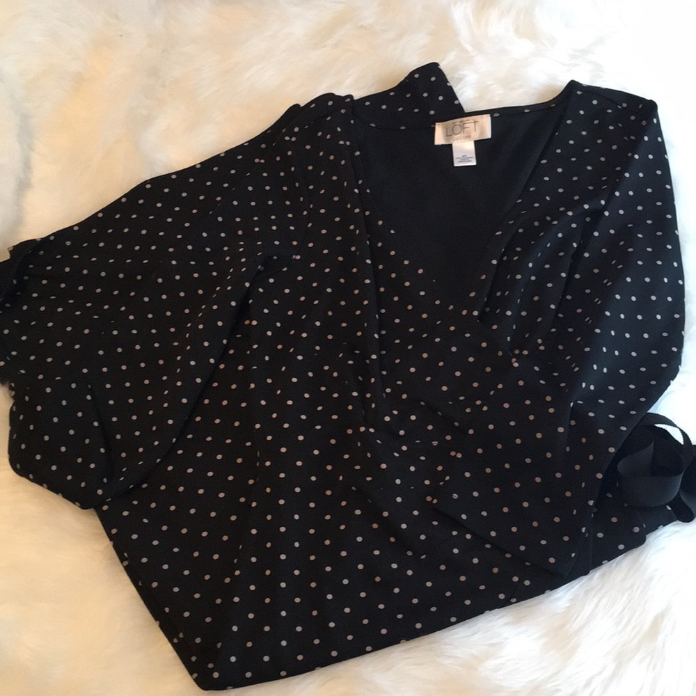 Ann Taylor Loft Petites Polka Dot Wrap Dress